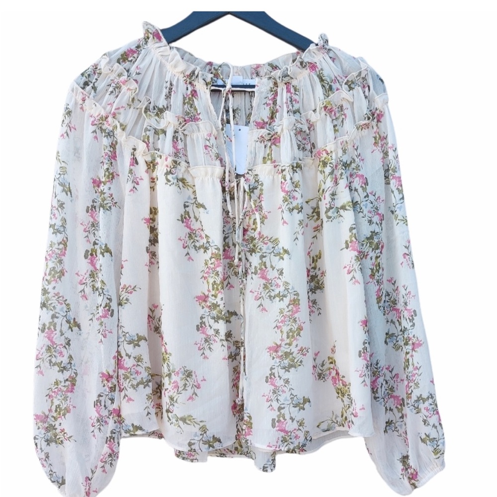 Socialite Boho Floral Peasant Blouse